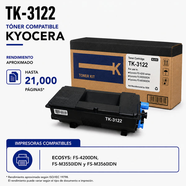 TONER COMPATIBLE CON KYOCERA TK3122