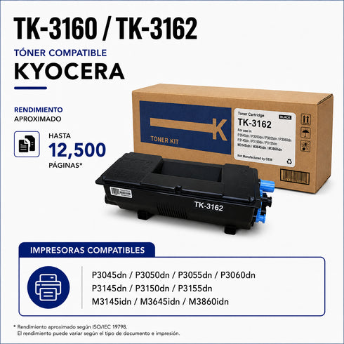 TONER COMPATIBLE RAMKO TK3160/3162