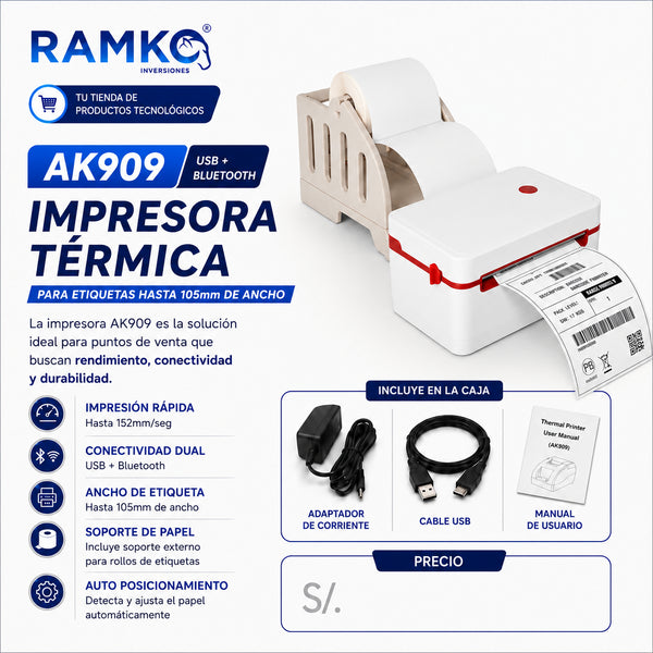 Impresora Termica para Etiquetas AK909