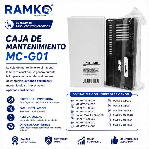 Caja de Mantenimiento MC-G01 para canon