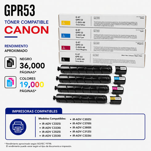 Toner Compatible para Canon Gpr53/G-67/C-EXV-49