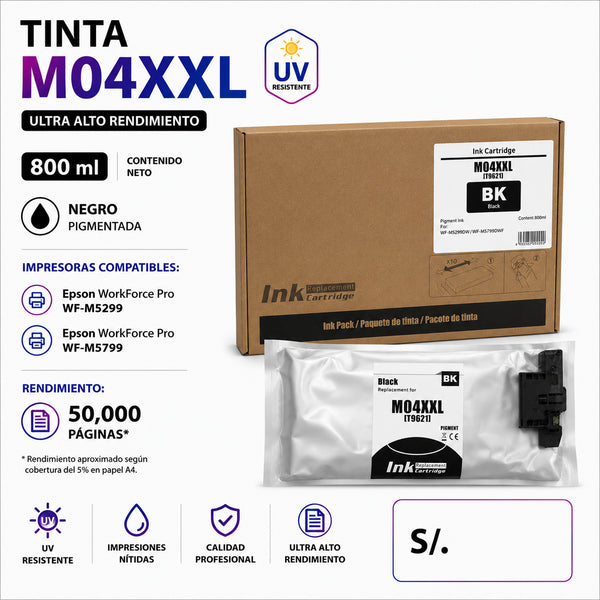 Bolsas de Tinta exprint compatible con M04XXL de 800ml