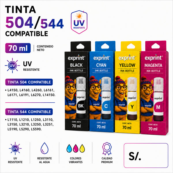 TINTA COMPATIBLE PARA 504/544 70ML