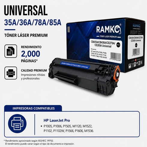 TONER COMPATIBLE RAMKO CB435A/36A/85A/78A