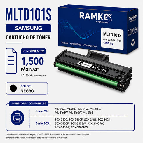 TONER RAMKO COMPATIBLE CON MLT-D101S