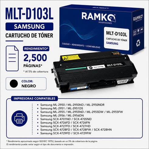 TONER RAMKO COMPATIBLE CON MLT-D103L