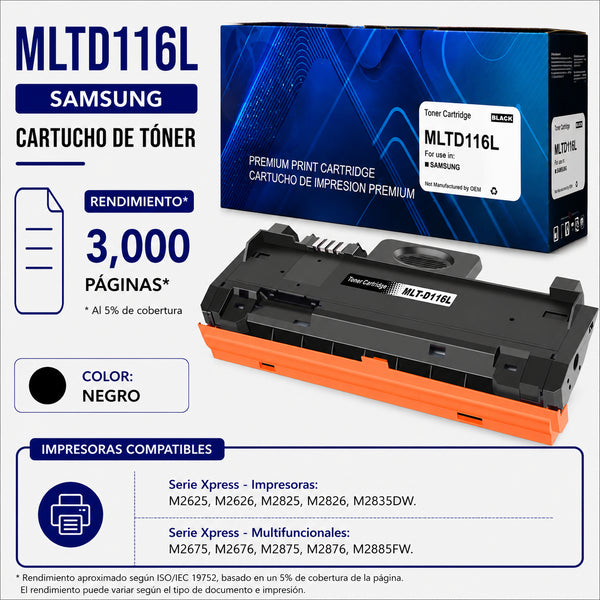 TONER RAMKO COMPATIBLE CON MLT-D116L