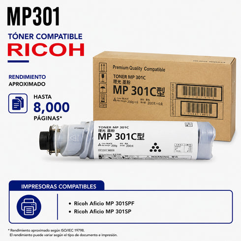 TONER RAMKO COMPATIBLE RICOH MP301
