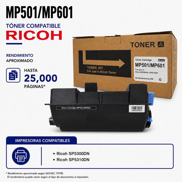 TONER RAMKO COMPATIBLE RICOH MP501 / MP601