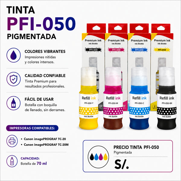 Tinta Exprint para Canon PFI-050 Pigmentada