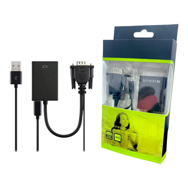 Convertidor Vga A Hdmi con cable Audio/Video HD