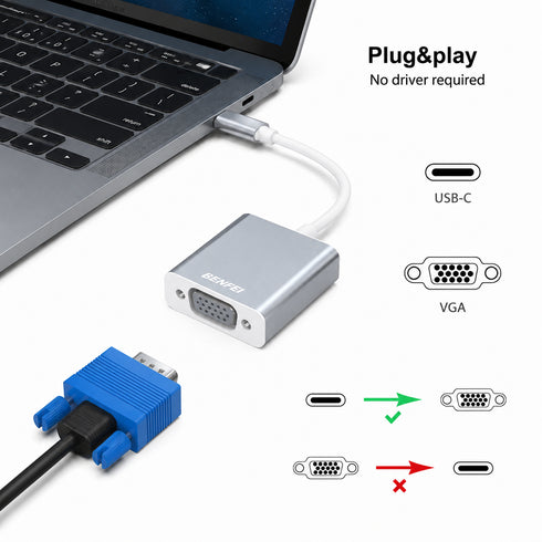 Adaptador USB tipo C a VGA