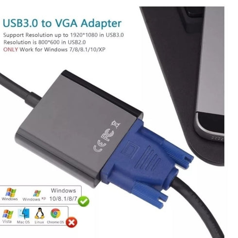 Convertidor Usb 3.0 a Vga