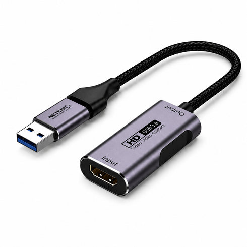 CAPTURADORA DE VIDEO USB 3.0 Y USB C A HDMI NETCOM