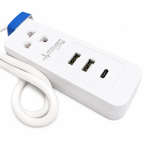 supresor de picos 5 tomas MAGNUN 5/1.20m 2USB 1USB C cable de 1.2m.