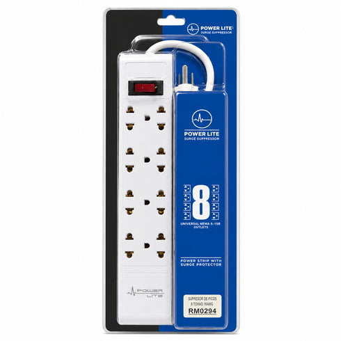 supresor de picos 8 tomas cable 18AWG POWER LITE cable de 3m.