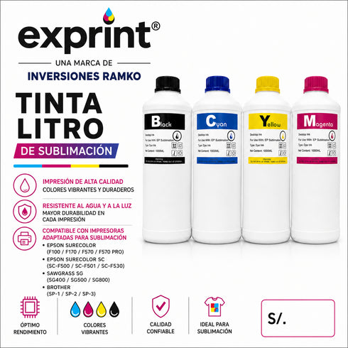 TINTA LITRO DE SUBLIMACION