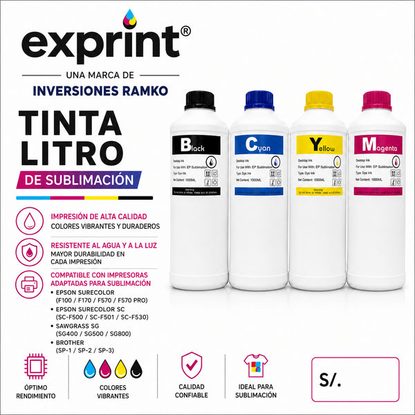 TINTA LITRO DE SUBLIMACION