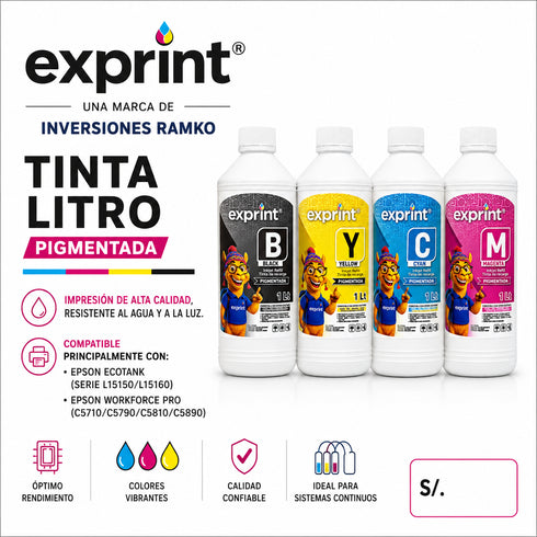 TINTA LITRO PIGMENTADA PARA SISTEMAS CONTINUOS