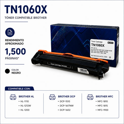 TONER COMPATIBLE TN1060 PARA BROTHER