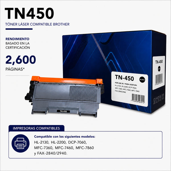 TONER RAMKO COMPATIBLE CON TN450