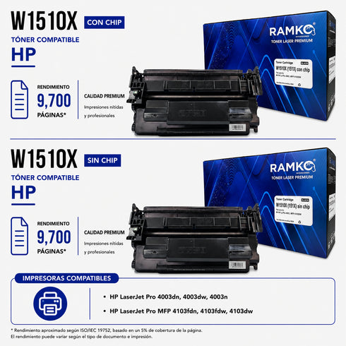 TONER RAMKO COMPATIBLE HP W1510A (151A) / W1510X (151X)
