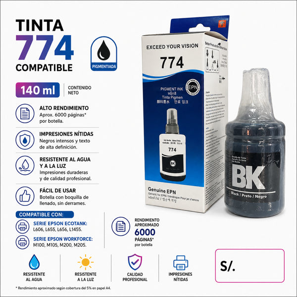 TINTA COMPATIBLE CON EPSON 774