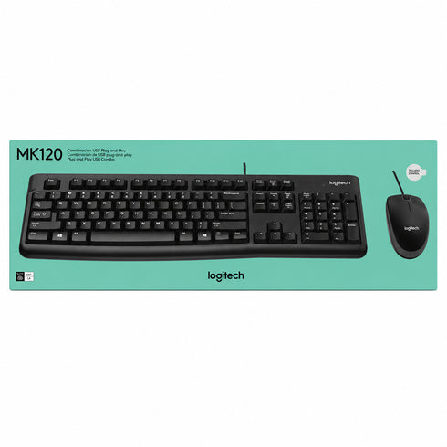 TECLADO LOGITECH + MOUSE MK120 USB BLACK