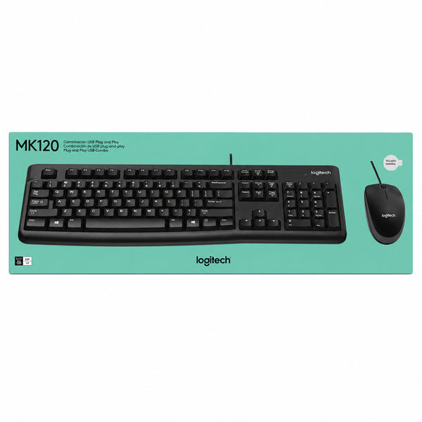 TECLADO LOGITECH + MOUSE MK120 USB BLACK