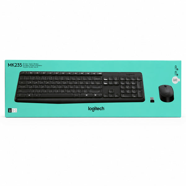 TECLADO LOGITECH MK235 + MOUSE MK235 WIRELES USB BLACK